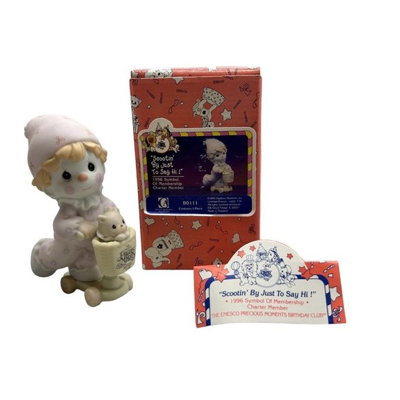 Precious Moments B0011 "SCOOTIN' BY JUST TO SAY HI" 1996 SOM Clown Scooter w/Box - Picture 2 of 13